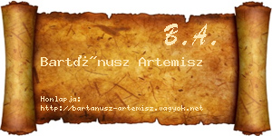 Bartánusz Artemisz névjegykártya